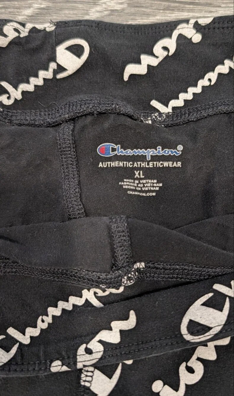 Champion Kids Black Logo Leggings